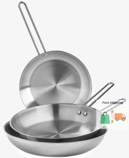 Stainless Steel Frypans, Set of 3