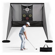 Heavy-Duty Golf Hitting Practice 11x10ft Golf Net Ball Rollback w/ Target Cloth