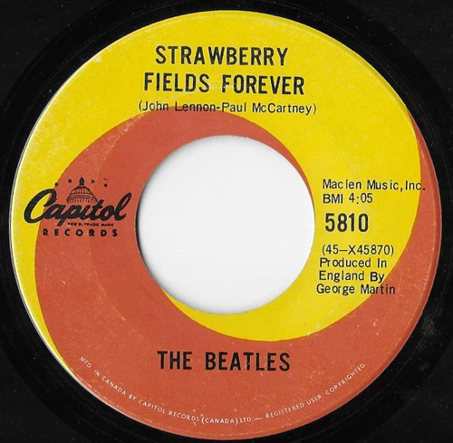 The Beatles Strawberry Fields Forever / Penny Lane Capitol Canadian Pressing 45