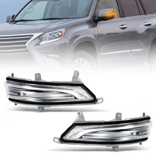 2X For 2010-2023 Lexus GX460 Clear LED Side Mirror Indicator Turn Signal Light