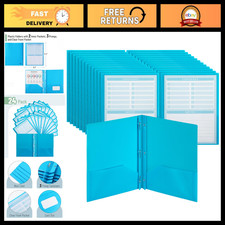 Bulk Plastic Folders with Pockets  Prongs - 24 Pack, Letter Size, School  Offi