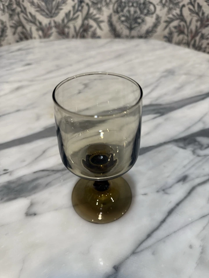 Juego de 12 copas de vino vintage Libbey Tawny Accent ámbar marrón ahumado Foto 4 de 4