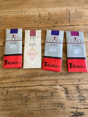 Pink Purple Raspberry Tights 15 10 Denier Size M UK Shoe Size 3 - 8.5 4 packets