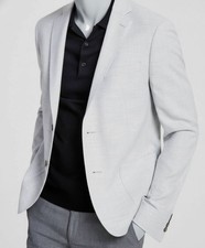 Calvin Klein Men's Gray Solid X Slim-Fit Stretch Sport Coat Suit Jacket Size 42L