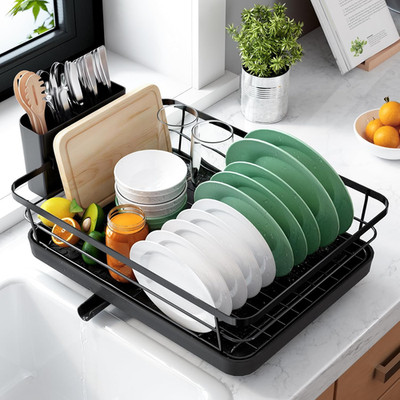 Dish Drying Rack for Kitchen Counter, Stainless Steel Sink Organization and Stor