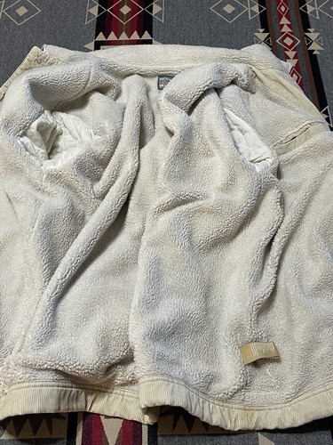 Vintage Quiksilver Corduroy Jacket Adult M Tested by Time Sherpa Lined Tan T34 - Picture 4 of 9