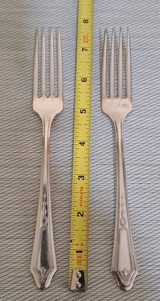 Lote de 6 tenedores de cena Oneida 1923 DUCHESS Tudor Plate Community Silverplate 73/8" Foto 3 de 4