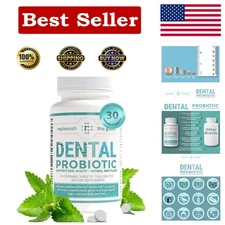 Mint Flavored Dental Probiotic - 30 Sugar-Free Chewable Tablets for Fresh Breath