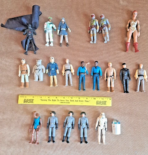 VTG  21  PIECE LOT 3 3/4" STAR WARS & OTHER FIGURES, HONG KONG, CHINA 70S-80S W