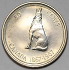 1967 50c Canada 100th Anniversary .800 Silver PL Coin - 11.66g, Prooflike, Toned