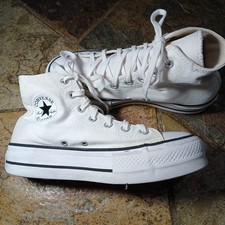 Converse Chuck Taylor All Star Lift Platform High Top Sneakers White Womens 7