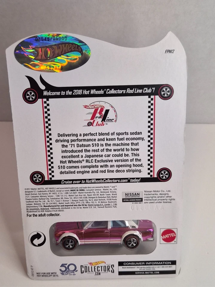 2018 Hot Wheels Collectors Nationals RLC Party '71 Datsun 510 - Image 4 of 4