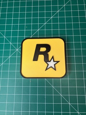 3d Printed Rockstar Games Logo Sign Wall Shelf Fan Art GTA Red Dead Redemption
