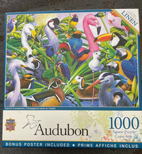 Master Pieces Audubon Jigsaw Puzzle 1000 Pc Colorful Companions Birds flamingo
