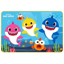 Baby Shark Kids Skid Resistant Foam Bath Rug, 30 x 20 Blue Bath Mat