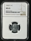 1943-S 1C  Lincoln Wheat One Cent NGC MS65   8699719-064