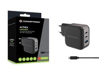 Conceptronic 3-Port 67W Gan Usb-Pd-LadegeräT Mit Usb-C-Ladekabel, USB-C X 2,