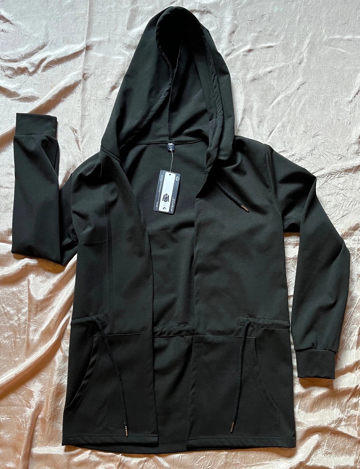 MEN'S CASUAL BLACK AOWOFS DESIGNER EURO STYLE GOTHIC ROCK HOODY MEDIUM NWT