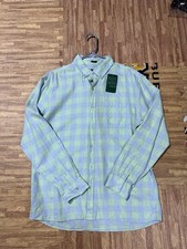 Artistry in Motion Cotton Green and Blue Plaid Long sleeve shirt NWT Men's L