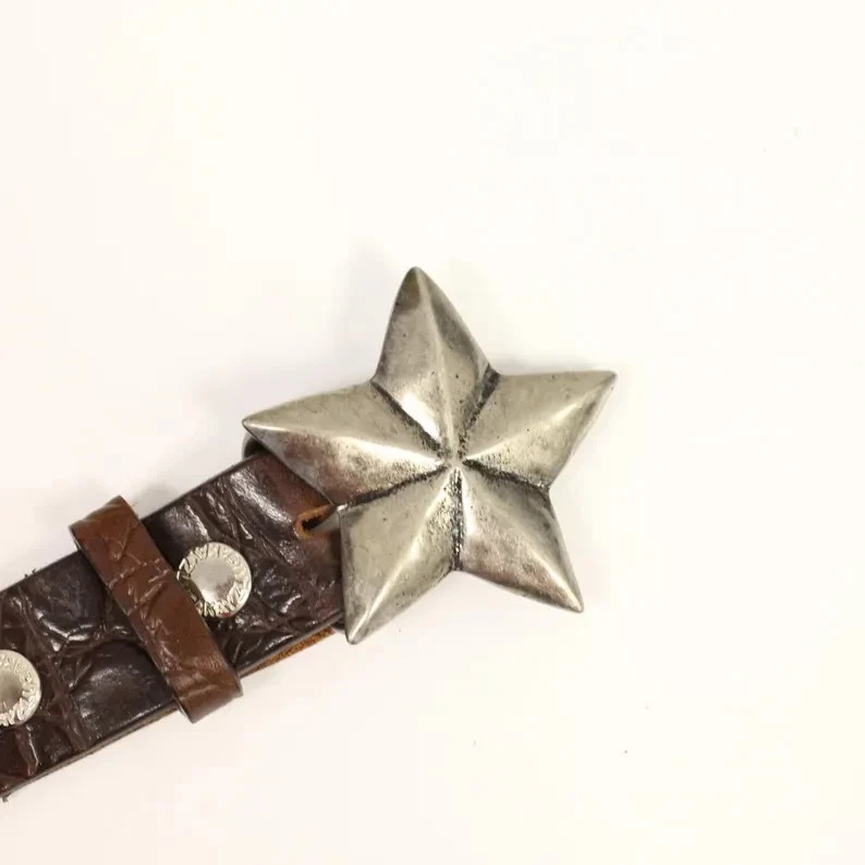 Stern Gürtelschnalle aus Metall im Vintage-Look für Ledergürtel, Ø 6 cm - Bild 4 von 4