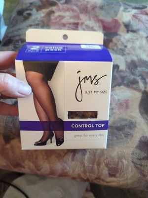 Just My Size 3X Plus 2-pk Regular Pantyhose Suntan Reinforced Toe 6'0'' & 250#
