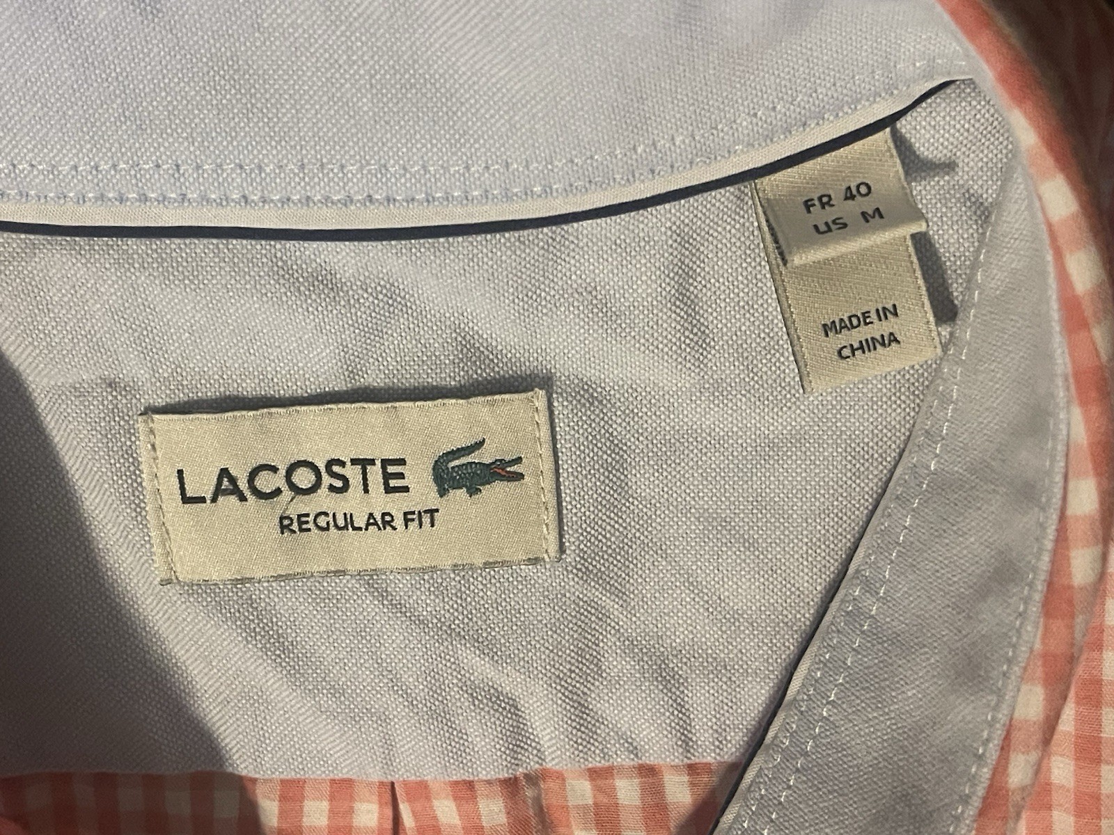 Lacoste Men’s Pink Plaid Button Down Shirts Medium thumbnail 4