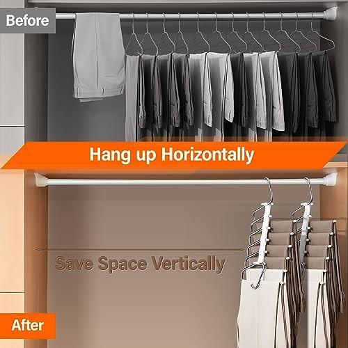 Upgraded Collapsible Pants Hangers Space Saving, 6 Layers Clothes Rack, - Bild 2 von 6
