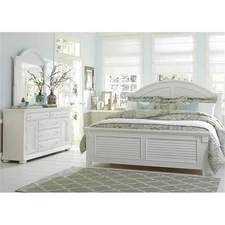 Summer House I White King Panel Bed - Dresser & Mirror