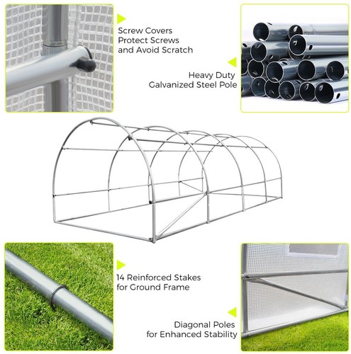 Quictent 20x10x7FT Heavy Duty Walk-in Greenhouse Hot Grow House Outdoor Planter - Picture 8 of 10