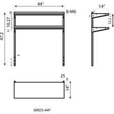 Atosa MROS-44P DOUBLE OVER SHELF 44" WIDE FOR ATOSA MPF8201GR