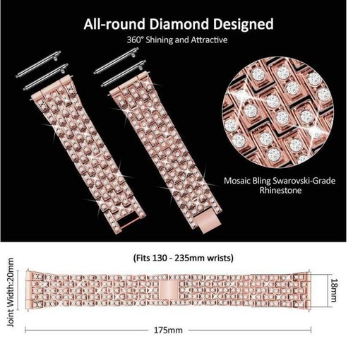 Jewelry Diamond Strap Bracelet Band For Samsung Galaxy Watch 6 5 4 Classic 5 Pro - Picture 17 of 27