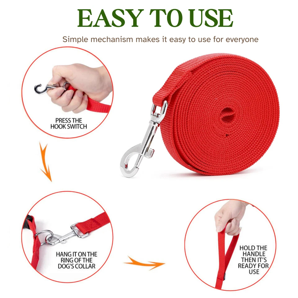 Pet Dog Training Lead 1.5M-30M Long Strong Tracking Leash Line Walking Recall UK - Image 3 of 4