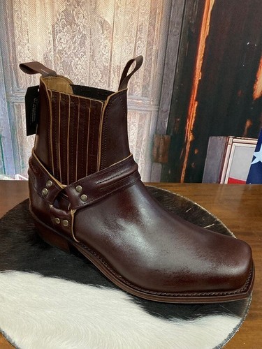Bottes Western En Cuir Old West - Bottes Basses Fermeture éclair MF1521, Couleur Brun