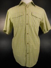 Vented Men's Medium Columbia Omni-Shade Green Plaid Short Sleeve Button Shirt