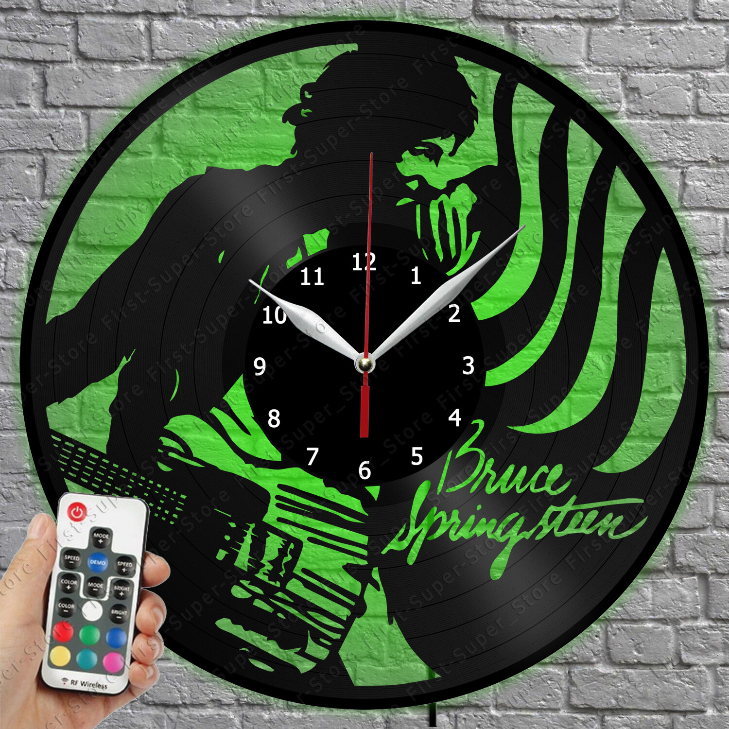 Bruce Springsteen Vinyl Record LED Wall Clock with Light 1056
