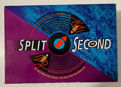 Vintage ''Split Second'' Board Game by Parker Brothers - 1992 Ed - 100% Complete!