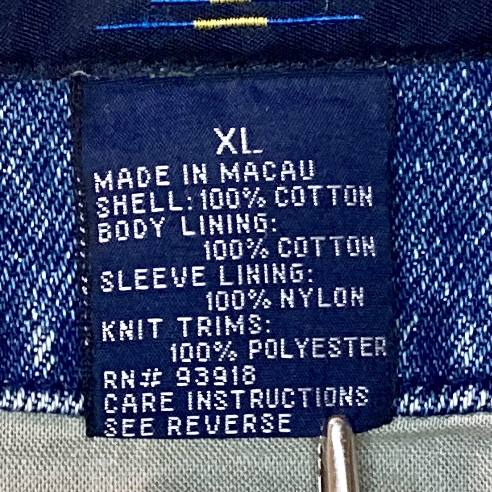 Luna Pier Denim Varsity Jacket Men's XL Vintage “… Gem