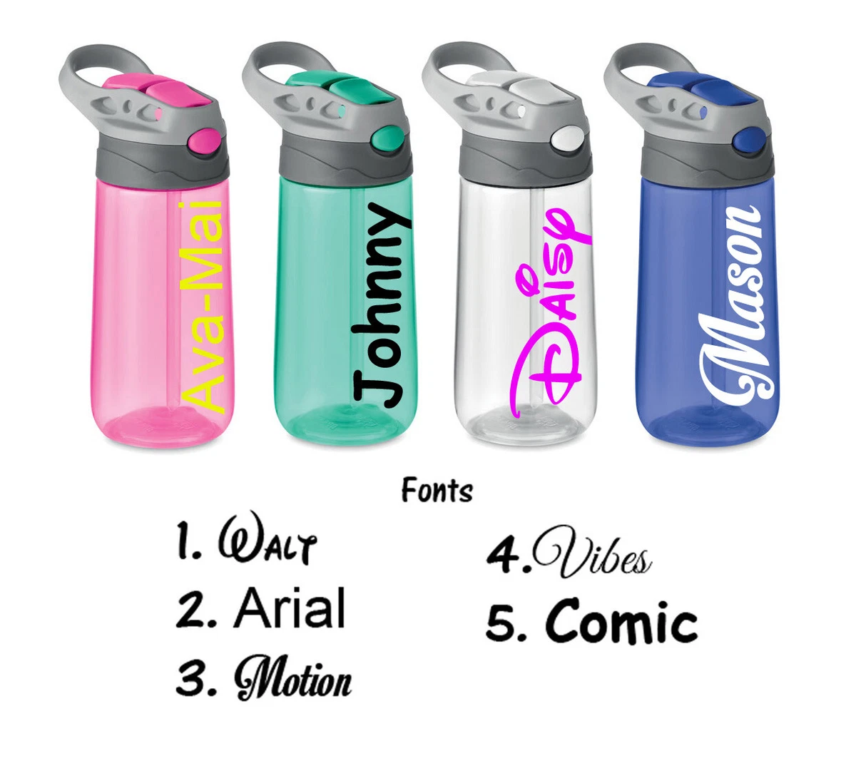 Children's personalized sales water bottles