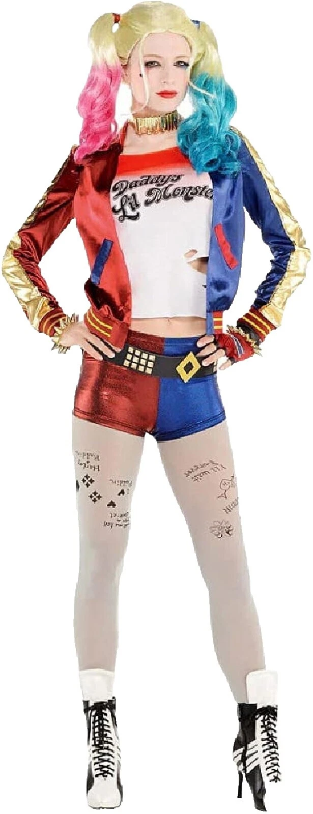 Harley Quinn Poliéster Traje Completo Fantasias para mulheres
