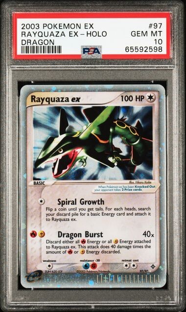 PSA 10 RAYQUAZA EX 97 HOLO EX DRAGON POKEMON 2003 GEM MINT | eBay