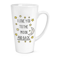 I Love You To The Moon Und RüCken 483Ml Groß Latte Becher Tasse Valentinstag