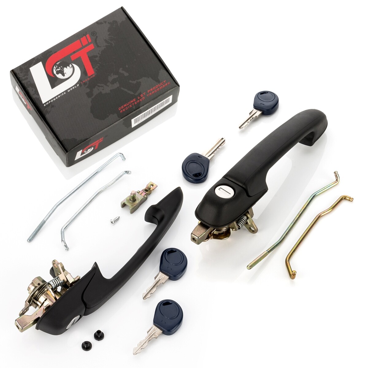 2x Door Handle Set Exterior Door Handle Lock Front LR for Fiat Bravo 182