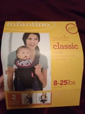 Infantino Swift Classic Comfort Infant Carrier Black Front Baby 8 to 25 Lbs