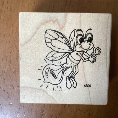 Visual Image Printery Cute Firefly Lightning Bug happy insect rubber stamp VIP