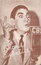 Eddie Cantor 1940s CBS postcard 