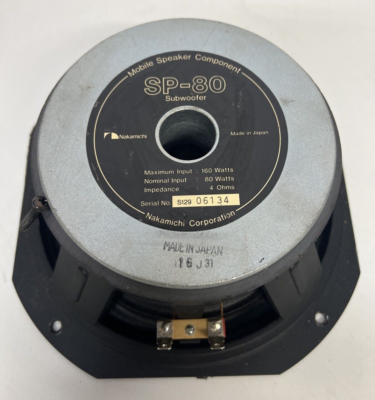 Nakamichi製のサブウーファー「SP-80」2個セット Preowened Vintage Nakamichi SP-80 Car Speakers Subwoofer Made in