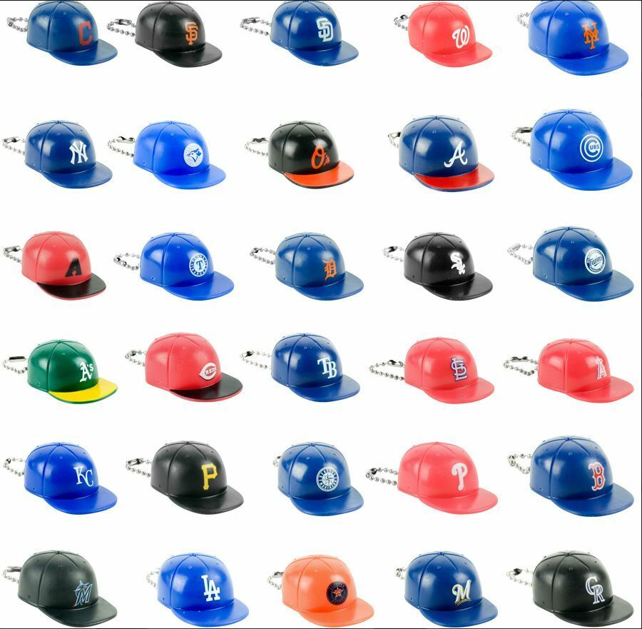 MLB Baseball Mini Baseball Caps / Hats / Helmets Key Chain - Pick Your Team!