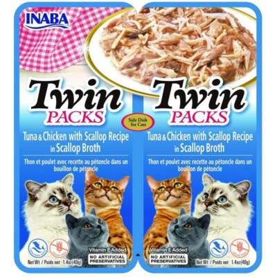 8859387701268 INABA CAT Twin Thunfisch mit Huhn und Jakobsmuscheln in Brühe   Ka