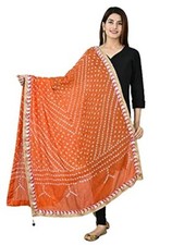 Women's Jaipuri Rajasthani Art Silk Polka Dots Printed Bandhani Bandhej Dupatta