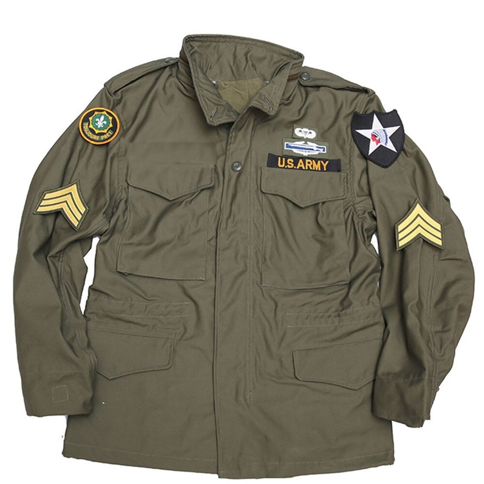 Veste US Army TCU M65 – Patch CIB Parachutiste – Reproduction